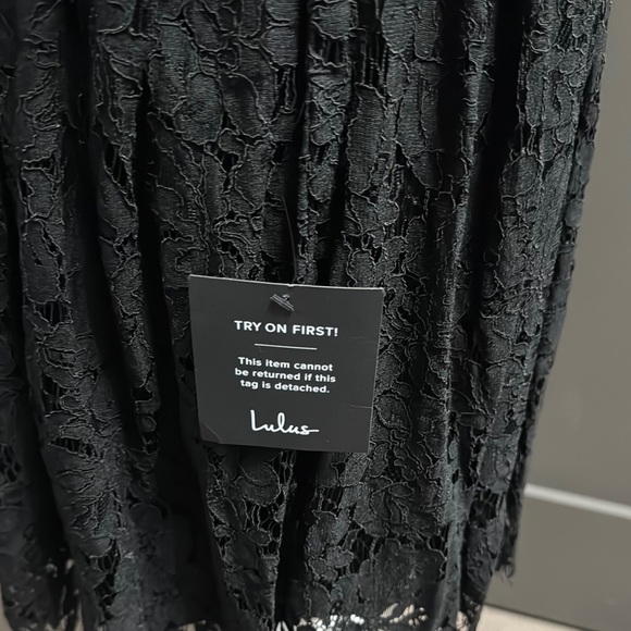 Lulu's Black Lace Fit and Flare Mini Dress - Picture 6 of 11